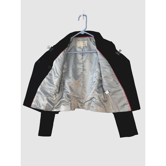 Banana Republic Steampunk Cropped Black 4 Coat Brass Cutaway Gothic Military Fit - Picture 4 of 16